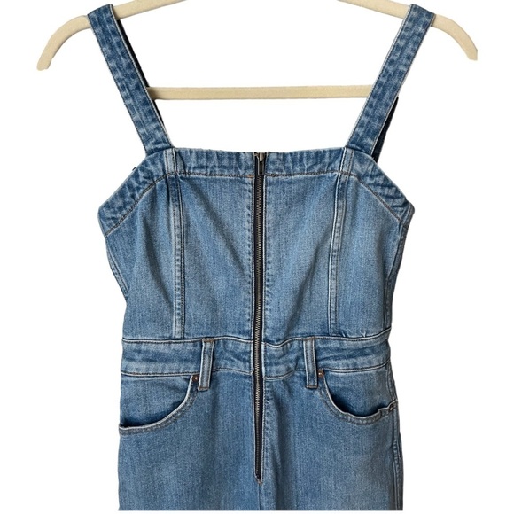 Alice + Olivia Size 24 Gorgeous Gaucho Love Me Denim Cropped Wide Leg Jumpsuit - Picture 4 of 10